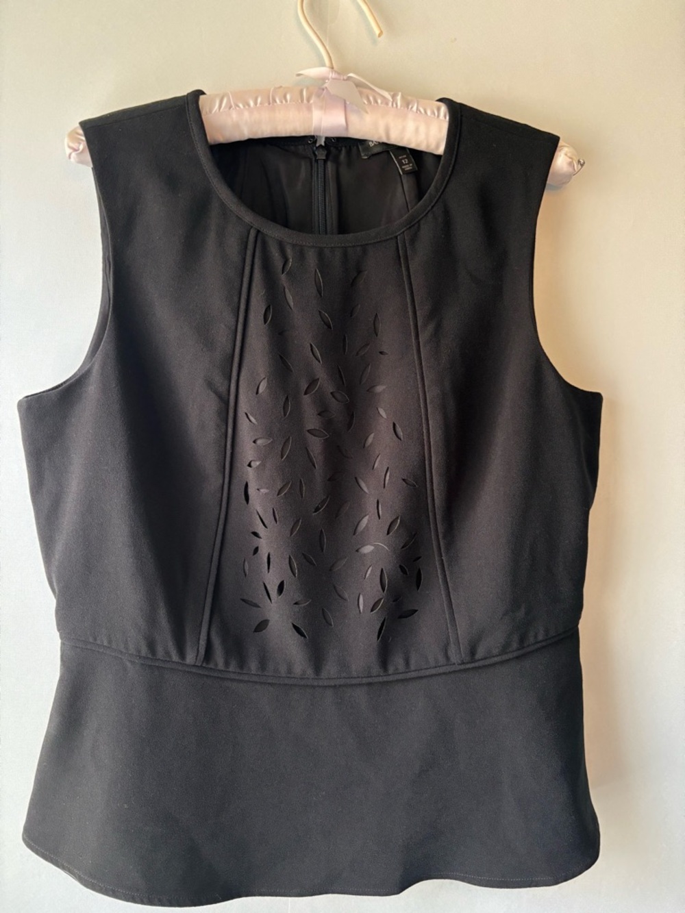 Banana Republic Black Peplum Top SZ 12 Minimalist